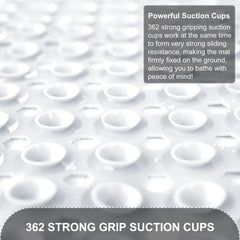 TEESHLY underside suction cups locking mat to smooth tub for stability