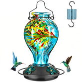 Tegarbed Blue Phoenix front view showing elegant feeder and garden appeal