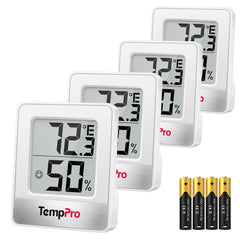 TempPro TP49 front display showing temperature and humidity for quick reading