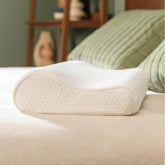 Tempur-Pedic front view of pillow showing contour and support benefits