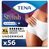 TENA front packaging showing XL 64ct and discreet protection