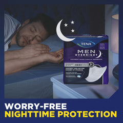 TENA Men adhesive strips detail showing secure placement and reduced shifting