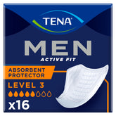 TENA front packaging showing 16 pack and product benefits
