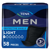 TENA men light shields front pack showing count and discreet design