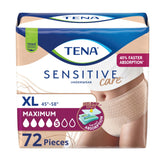 TENA front packaging showing product name and count for quick identification and confidence