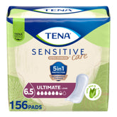 TENA front packaging displaying 156 count and long pad benefit