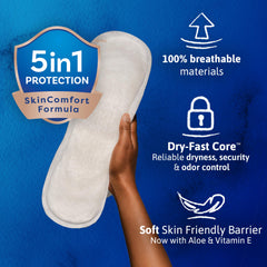 TENA single pad top view highlighting soft cover and discreet fit