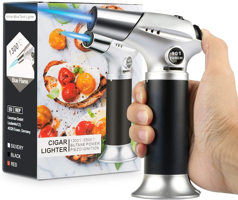 Tencoz torch front view showing compact ergonomic body and control benefits