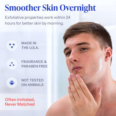 Tend Skin applied with a cotton pad demonstrating targeted bump reduction