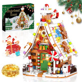 Tenhorses gingerbread house front view showing festive colors and charm