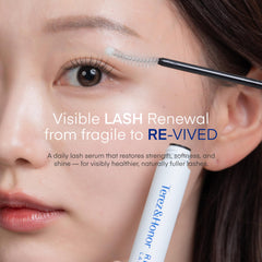 TEREZ & HONOR serum applied along upper lashline demonstrating non-sticky finish benefit