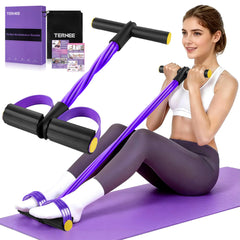 TERNEE front view of pedal resistance band showing compact design and portability