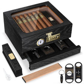Tesonway front view glass top showing cigars and elegant display benefit
