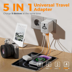 TESSAN closeup of two USB‑C and two USB‑A ports for faster charging