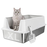 Tevila front view of XL litter box showing full kit and tidy benefit