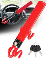 Tevlaphee front view showing red steering wheel lock as visible deterrent
