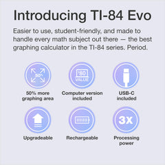 Texas Instruments TI-84 Evo keypad close-up with larger buttons for faster, more accurate entry
