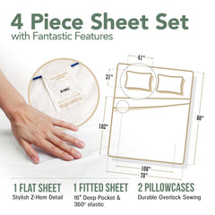 TEXAS LINEN CO. folded flat sheet and two king pillowcases for neat storage
