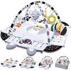 TFDER front view of play mat showing animal theme and convertible design for versatile play