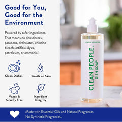 THE CLEAN PEOPLE close-up of label highlighting natural ingredients and scent