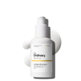 The Ordinary front packaging showing SPF 45 and travel size benefit