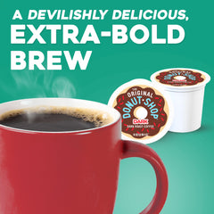 Close texture shot of ground Arabica coffee from The Original Donut Shop showing rich roast