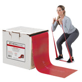 THERABAND red roll front showing 25-yard length and ready-to-cut convenience