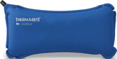 Therm-a-Rest Lumbar Travel Pillow front view showing contoured die-cut foam for targeted support