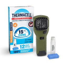 Thermacell front view showing compact mosquito protection and easy handling