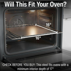 THERMICHEF steel on scale comparing 17.6 lbs to household items for handling clarity