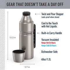 THERMOS close-up of lid serving cup showing convenient dual-purpose cap