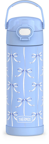THERMOS FUNtainer front view showing Blue Bows design and durable finish