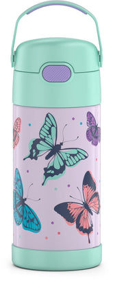 THERMOS FUNTAINER front view showing Butterfly Frenzy design and insulated benefits