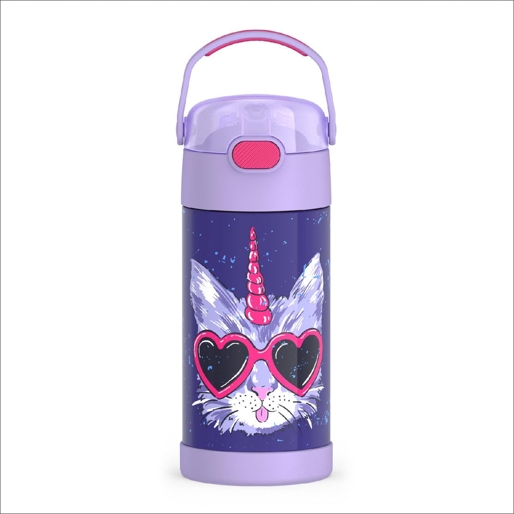 THERMOS FunTainer front view showing Cool Caticorns design and durable build