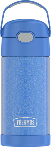 THERMOS glitter periwinkle front view shows vibrant color and durable design benefit