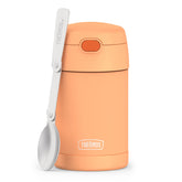 THERMOS front view neon orange showing compact, kid-friendly design and visibility