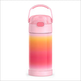 THERMOS FUNTAINER front view showing pink ombre and durable finish benefit