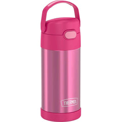 THERMOS FUNTAINER front view showing pink finish and compact shape for easy carrying
