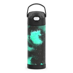 THERMOS FUNtainer front view showing galaxy green finish and compact size for easy carrying