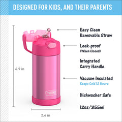 THERMOS FUNTAINER soft-touch handle close-up for comfortable kid-friendly grip