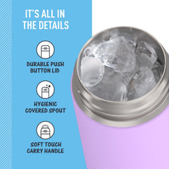 THERMOS FUNtainer stainless-steel interior and mouth opening for easy cleaning