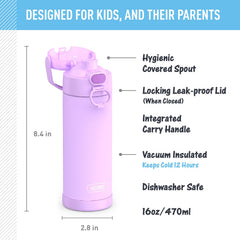 THERMOS FUNtainer lid spout detail with push-button for quick hygienic access