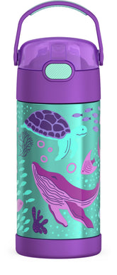 THERMOS FUNTAINER front view showing colorful Ocean Pals design and durable finish