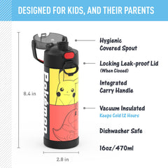 THERMOS FUNtainer spout close-up showing hygienic covered spout benefit