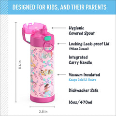 THERMOS FUNtainer princess closeup of covered spout highlighting hygienic protection