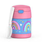 THERMOS front view showing Rainbow Dreams pattern and compact benefit