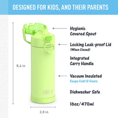 THERMOS FUNTAINER close-up of covered spout for hygienic sipping benefit
