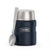 THERMOS Stainless King front view in matte mid blue showing durable finish and portability