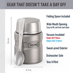 THERMOS wide mouth top view demonstrating easy filling and eating accessibility