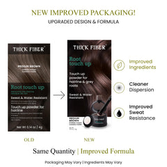 Thick Fiber compact opened with mirror for on-the-go touchups